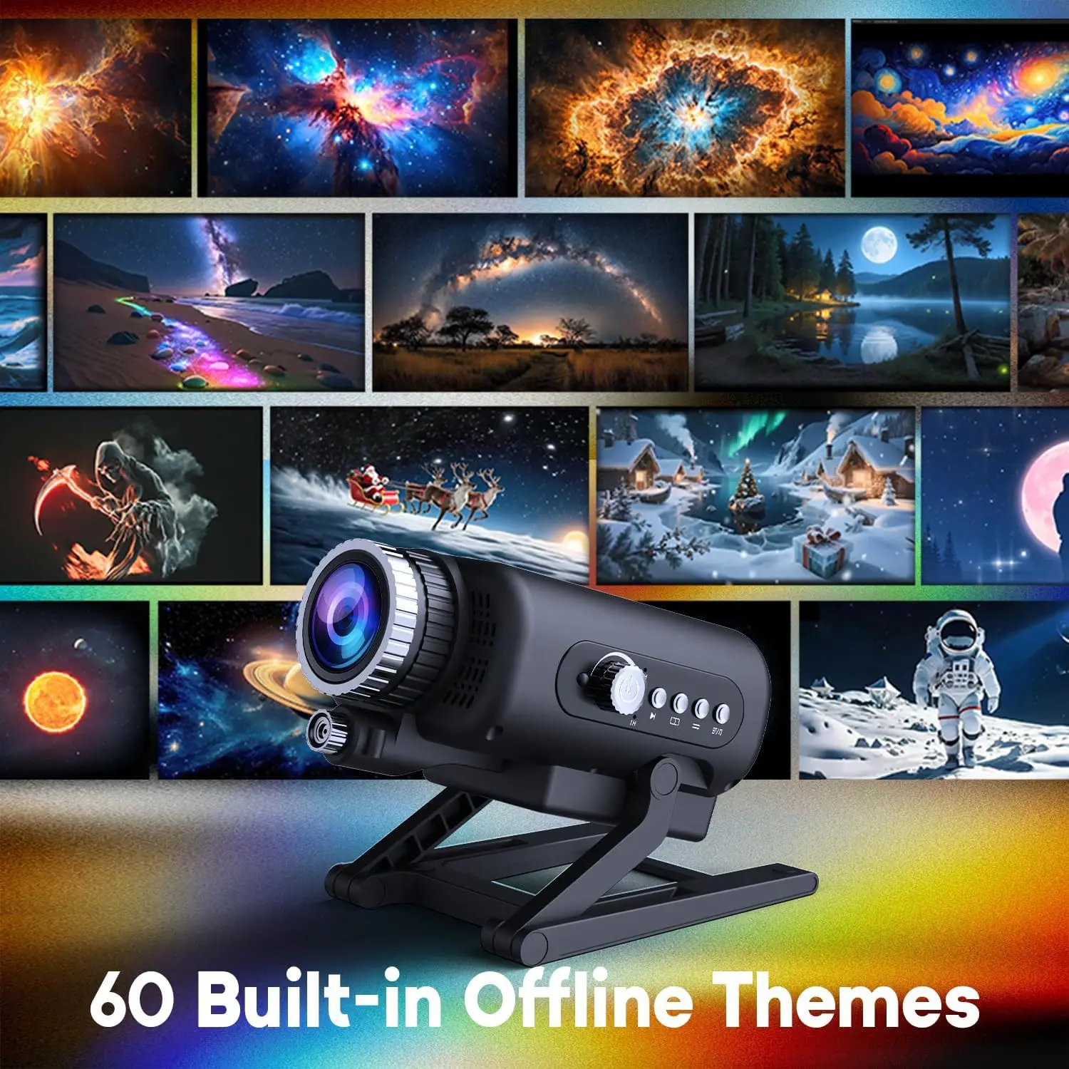 3D Galaxy Projector Built in 60 Themes Kids' Bedroom Night Light Room Decor Birthday Christmas Gift for Boys and Girls