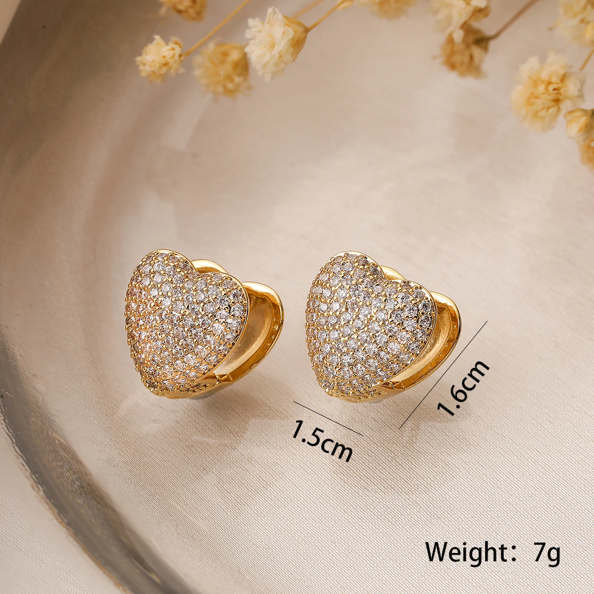 New Arrive Luxury Heart Hoop Earrings For Women Girls,Shining Cubic Zirconia Accessories Party Wedding Jewelry Lovers Gift