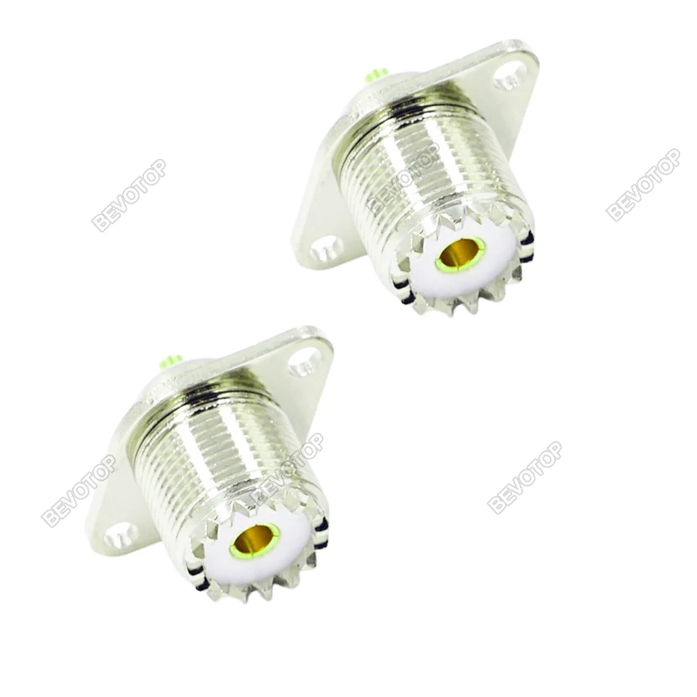 1Pcs SL16 UHF SO239 Female with 2 Hole and Rhombic Flange Soldering Panel RF Connector Socket Female Antenna Connector BEVOTOP