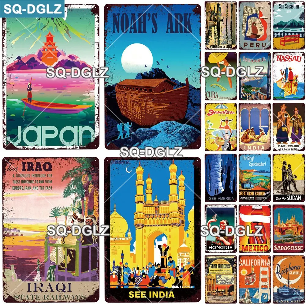 لافتة معدنية للمدينة ، لوحة عتيقة ، ديكور حائط ، بار ريفي ، لوحة ريفية ، لافتة قصدير ، ملصق سفر ، الهند مثالي للمنزل