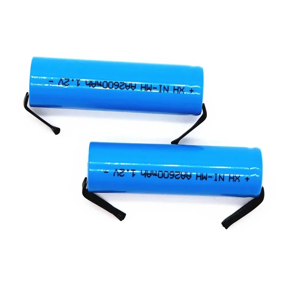 Original 1.2V AA 2600mAh NiMH Rechargeable Battery With DIY Welding Pin Electric Shaver Toothbrush Toy