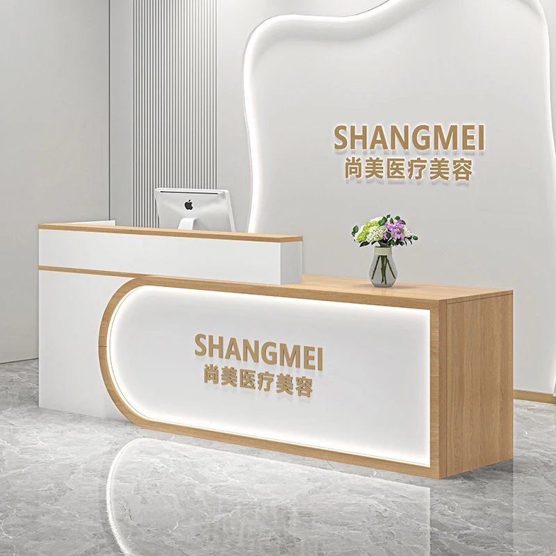 Luxury Creative Aesthetic Beauty Salon Reception Desk Drawers Creative Reception Desks Recepcja Do Salonu Urody Office Furniture
