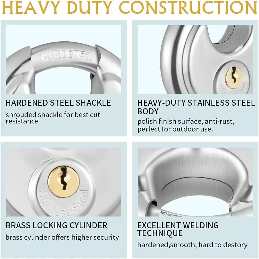 Wytrzymałe kłódki ze stali nierdzewnej z tym samym kluczem, zewnętrzne odporne na warunki atmosferyczne zamki do przechowywania schowki, garaży
