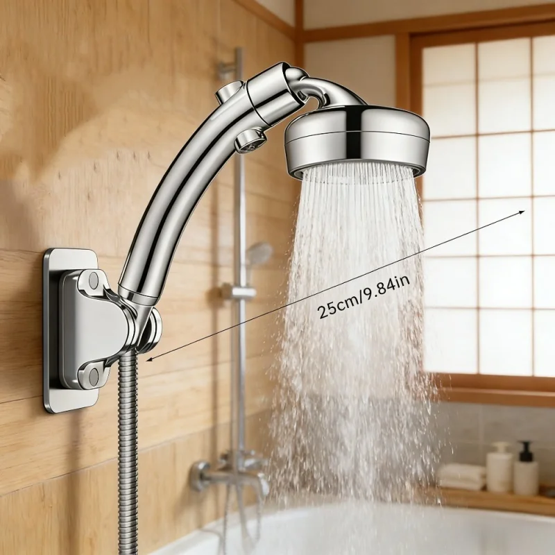 High Pressure Shower Head with Rotating Elbow 2-in-1 Handheld Rain Showerhead Adjustable Water Sprayer Bathroom Accessories