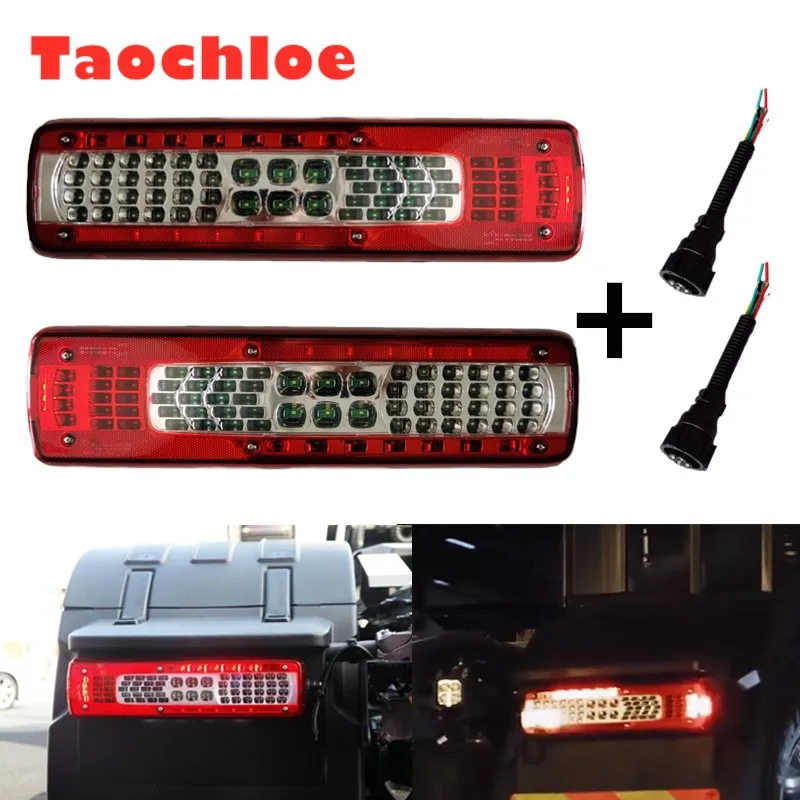 

1pair 24V LED Tail Turn Stop Brake Signal Lights For Volvo FH 460 540 Heavy Truck Rear Lamps Taillight +buzzer 20425729 82483073