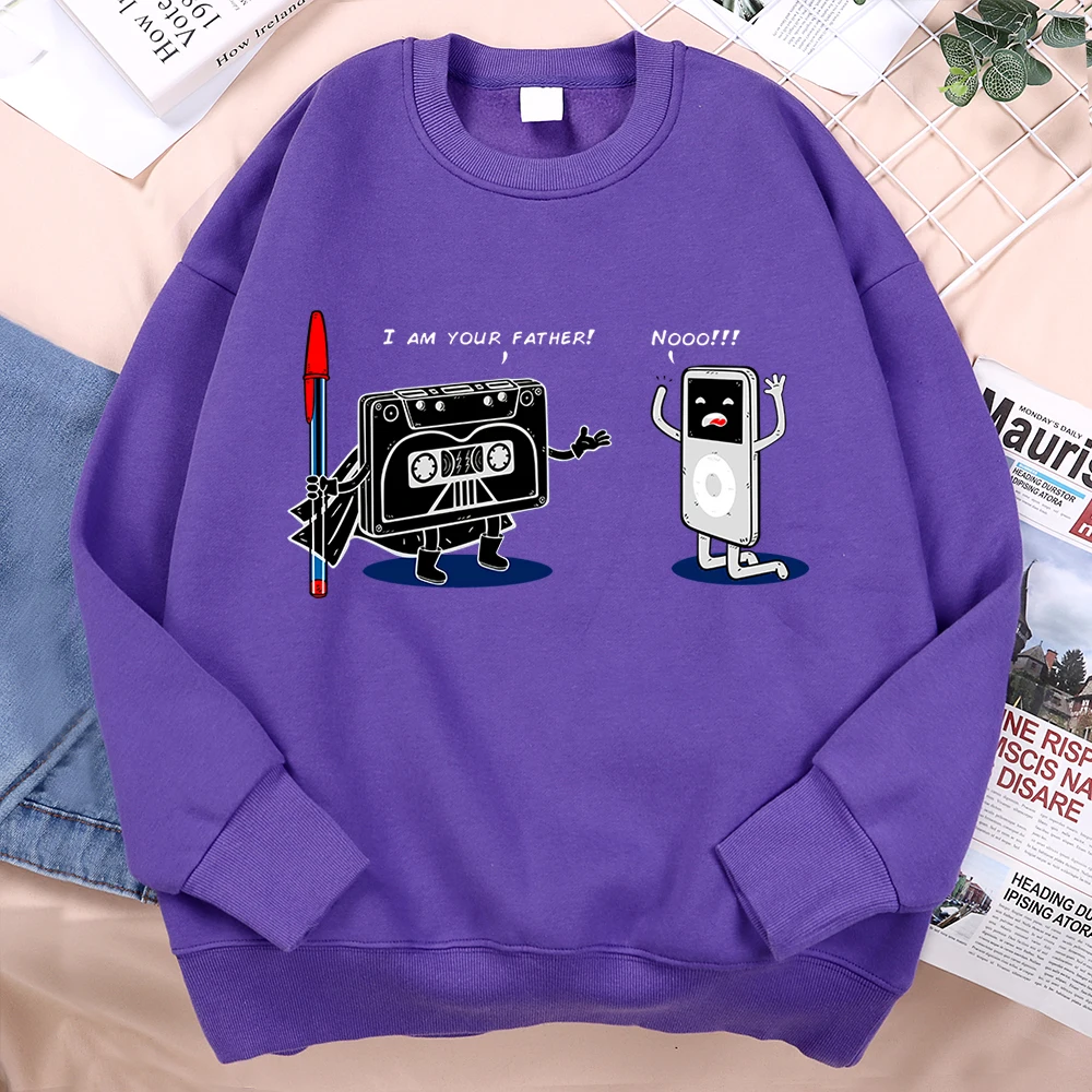 Fun Cassette Tape I Am Your Father Clothing Men Women Sweatshirts Fashion Fleece Clothing Casual Oversize Hoody Loose Streetwear