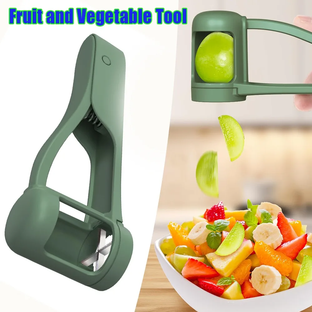 Traubenschneider, Edelstahl, schnell geschnitten, Kirsch-Tomaten-Schneider, Obst-Halver, Küchenhelfer, schnelles Schneidwerkzeug für kleine Früchte