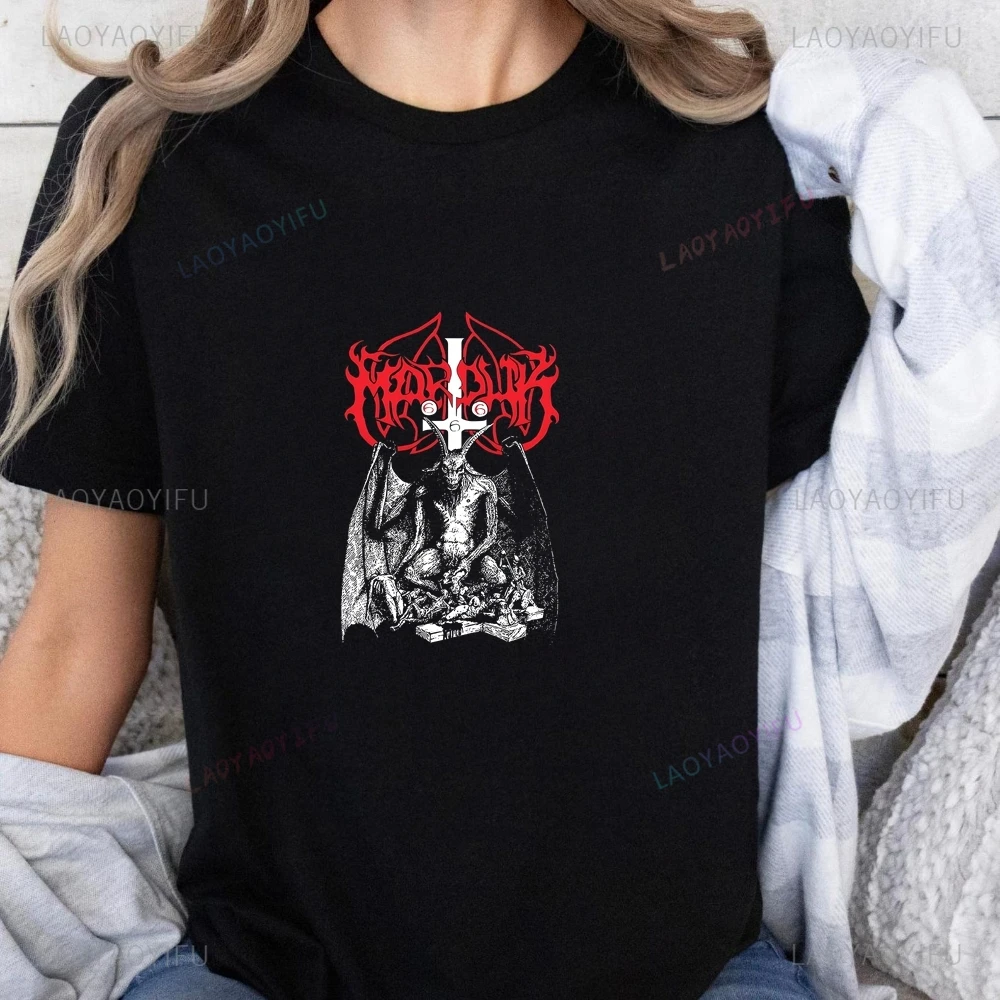 

The Rock Band Marduk's Summer Y2k Short-sleeved Hip-hop Shirt for Both Men and Women, Round-neck Large T-shirt