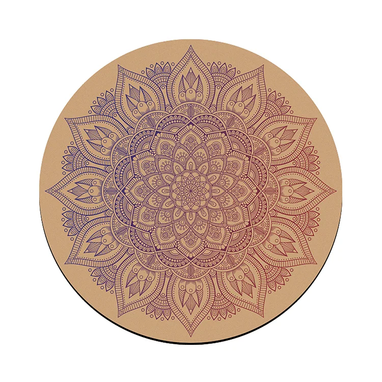 

Factory Custom Printed Natural Cork Rubber Round Meditation Printed Yoga Mats