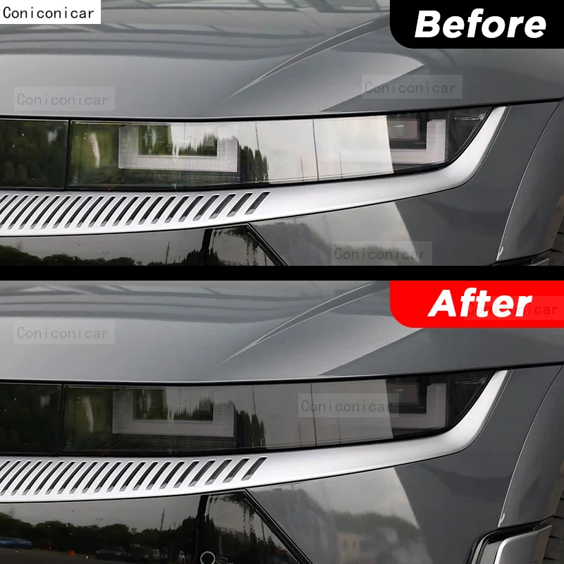 For HYUNDAI IONIQ 5 2025 Car Exterior Headlight Anti-scratch Front Lamp Tint TPU Protective Film Cover Repair Accessories