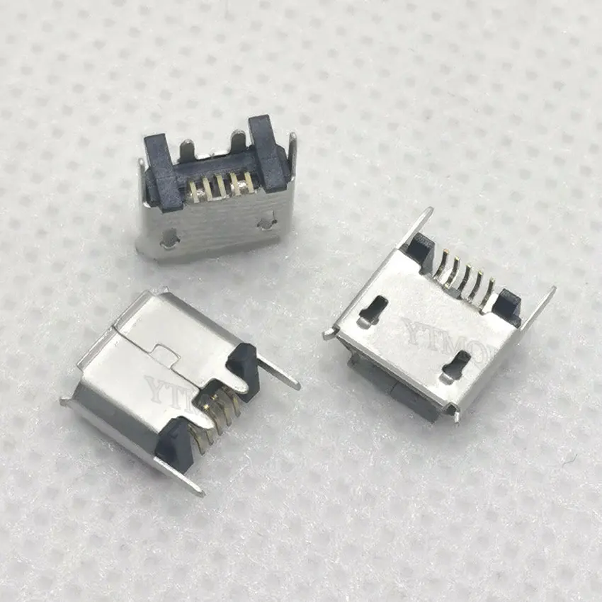 

100Pcs Micro mini USB jack socket charging Port Dock for ZX80-B-5P MICRO USB B type vertical SMT 5P connector