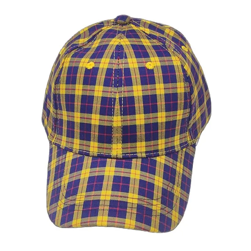 Red Plaid Hats for Men Classic 6 Panel Baseball Cap Adjustable Dad Hat Scottish Green Yellow