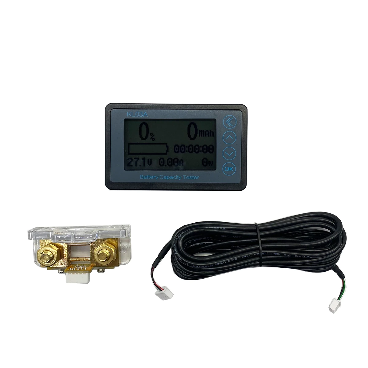 KL03A DC 8V-120V Battery Coulometer Professional Precision Vehicle Battery Tester Electric Quantity Display Monitor