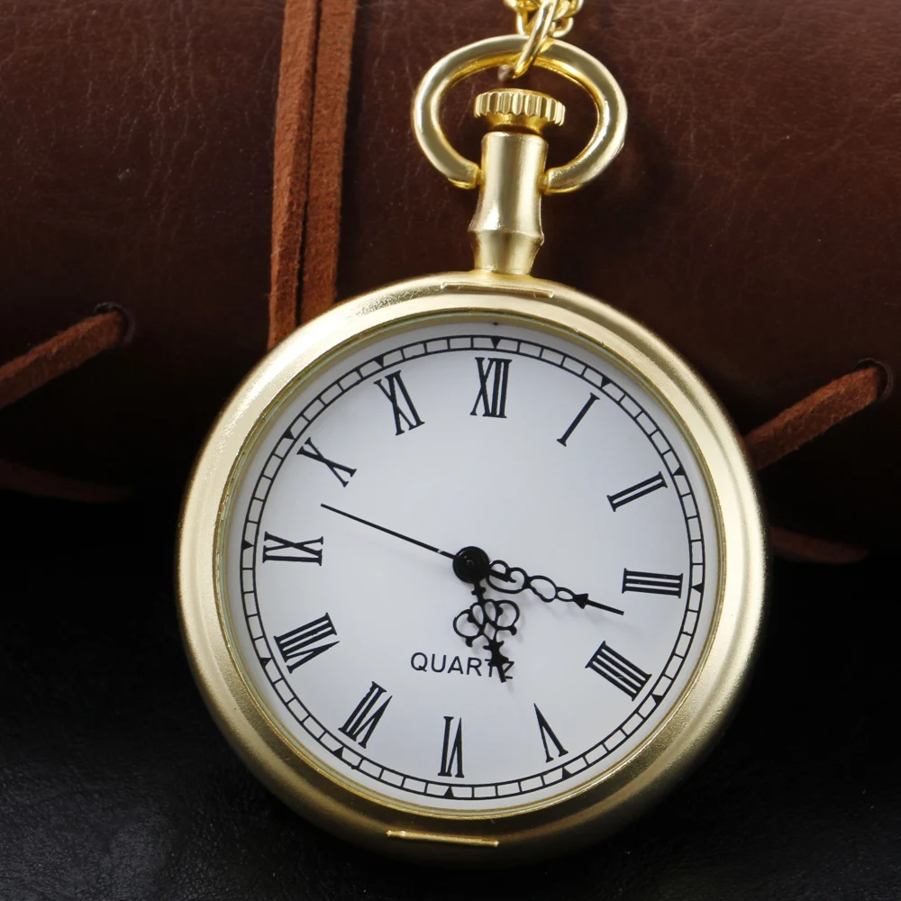 

Gold Cap Less Roman Quartz Pocket Watch High Quality Unisex Necklace Pendant Jewelry Gift for Men and Women Religio Masculino