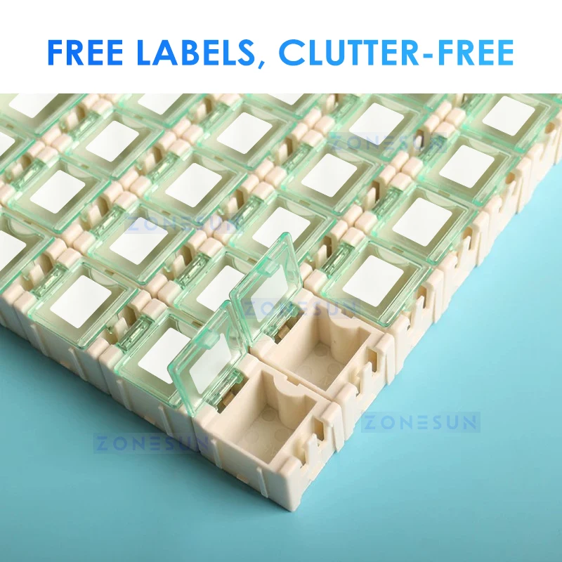 ZONESUN ZS-SC1 Plastic Storage Boxes Cases Jewelry Organizer Component Box Compartment Containers for Custom Letter Stamps