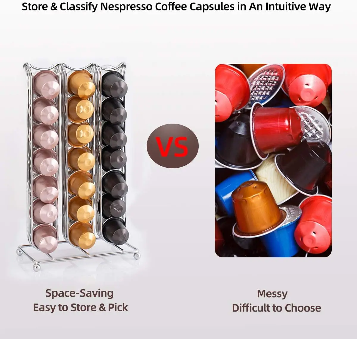 Gold Kaffee Kapsel halter Kaffee 42 Nespresso Kapseln Spender Lagerung Soporte Capsulas Pod Caffee Pods Organizer Stand