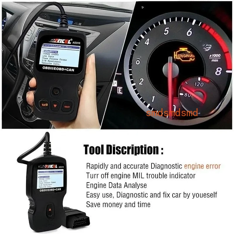 Ancel AD310 CAN OBD2 Automotive Engine Detector, Code Reading, Clear Code Data