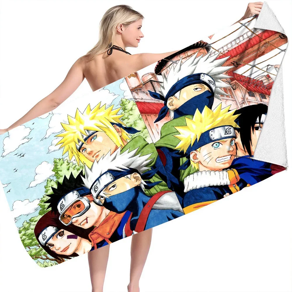 Anime Naruto Hokage Ninjia Bath Towels Microfiber Beach Swimming Towel Bathroom Decor for Kids Gift 75x150cm