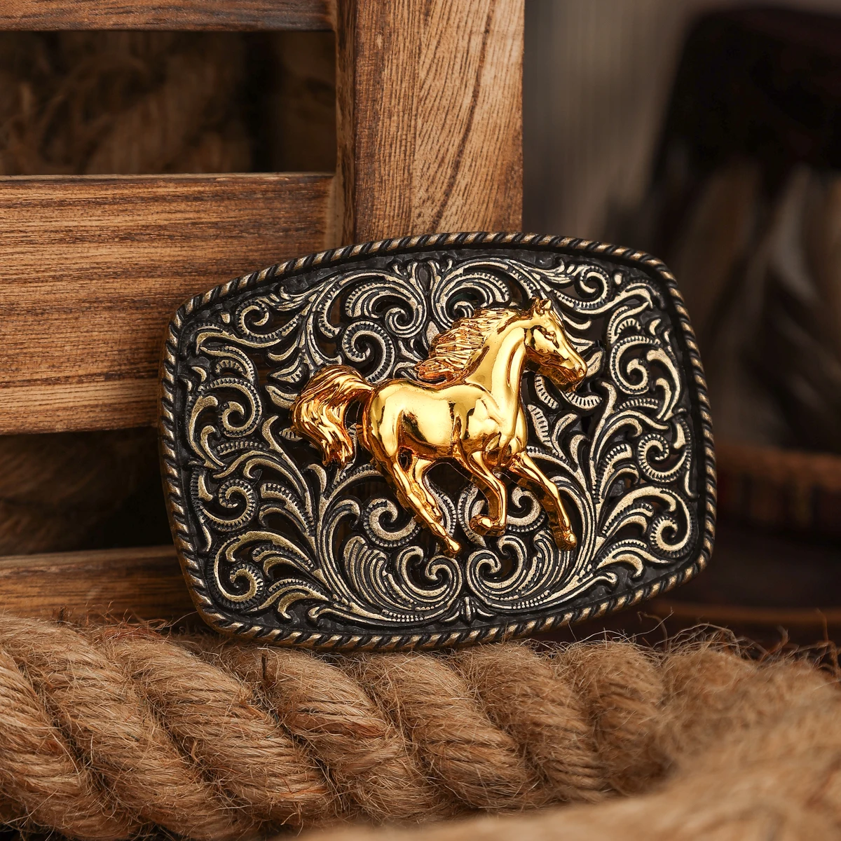 مشبك حزام على شكل رعاة البقر الغربي مع مشبك معدني وإبزيم حزام تخفيف الحصان نجاح كامل