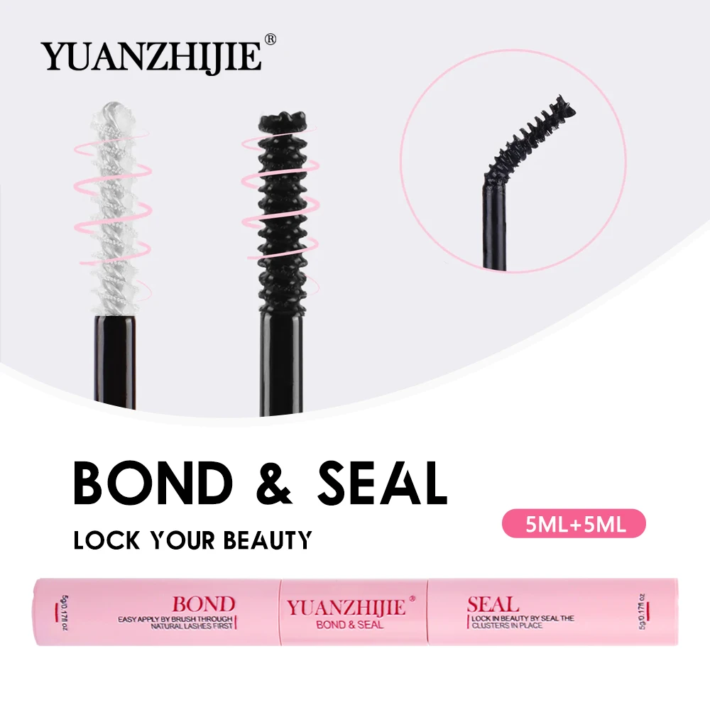 

YUANZHIJIE New Packaging 10ml Cluster Eyelash Glue Bond and Seal Fast Dry Long Retention Waterproof Glue for Lash Clusters