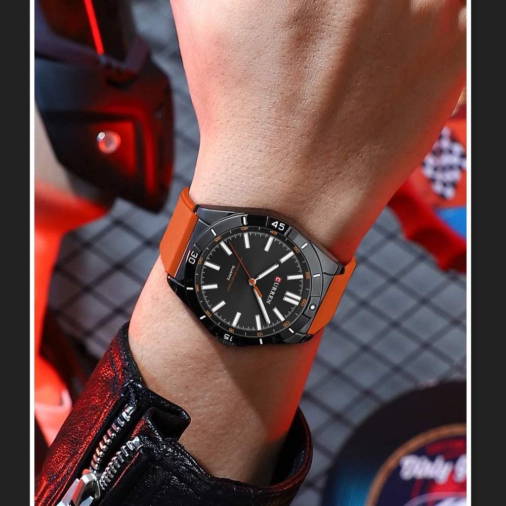 カレン 8449 シリコンクォーツ メンズ腕時計 おしゃれ シンプル 夜光 防水 メンズ腕時計 男性用腕時計