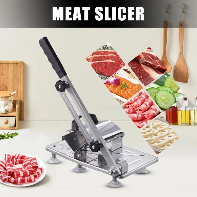 Frozens Meat Cutter Stainless Steel Meat Cutter Manual Food Slicing Machine Food Slicing Machine Beef And Mutton Roll Meat