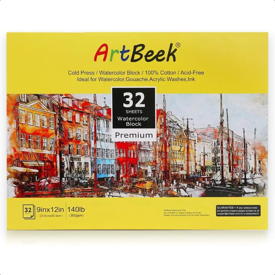 

Watercolor Paper Block Watercolor Block 100 Cotton 140g 300GSM 9X12 Cold Pr