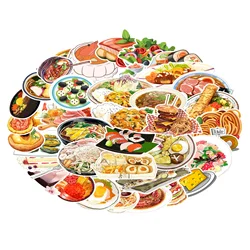 50pcs Cute Cartoon Japanese and Korean Food Stickers, Cute Water Cups Suitable For Laptops, Mobile Phones and Luggage