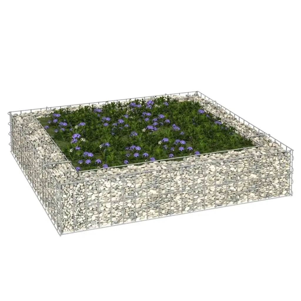 39.4x39.4x7.9 Galvanized Steel Gabion Raised Garden Bed - Durable Outdoor Planter