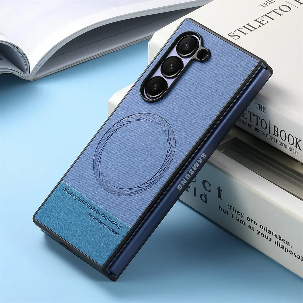 

For Samsung Galax Z Fold 7 5G 2025 Luxury Case Wireless Charge Leather Magnet Back Coque Samsung Z Fold 7 Case Phone Fold7 6 5 4