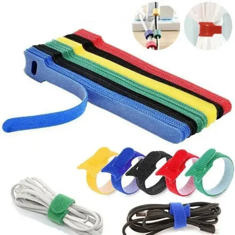 Cable Management Straps 30/50/100pcs Hook And Loop Reusable for Tech Setup