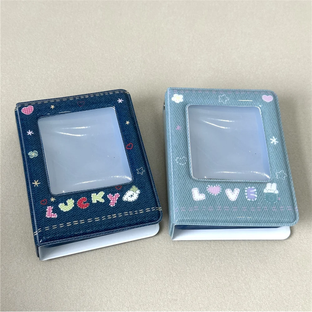 INS Ins Photocard Holder Retro Denim Printed Idol Cards Photocard Binder Photo Album Collector Book Photo Card Storage Box