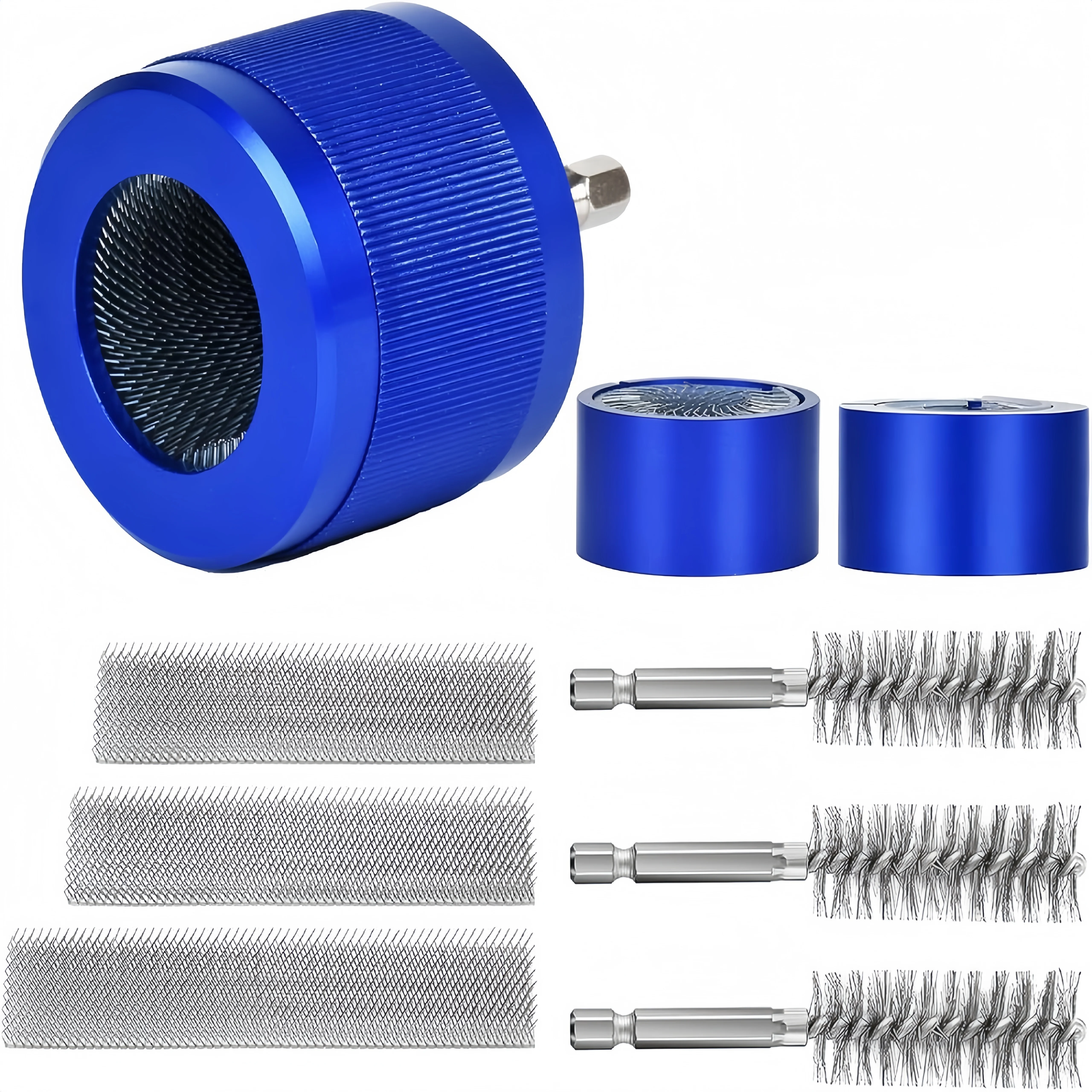 Copper Pipe Cleaner Set 9Pcs Pipe Cleaning Brush Kit 3 Blades 1/2