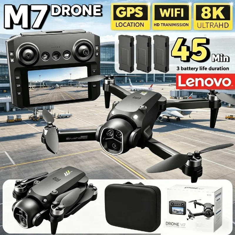 

Квадрокоптер Lenovo M7 RC 8K для профессиональной аэрофотосъемки, дрон с HD-камерой, радиоуправляемый летательный аппарат, игрушки, подарки