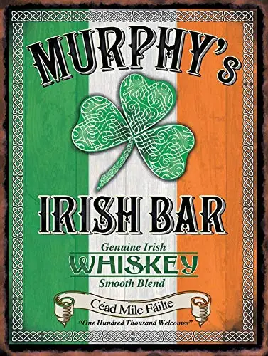 Shabby-Chic Murphy's Irish Bar Retro Metal Sign/Plaque, Pub, Bar, Man Cave