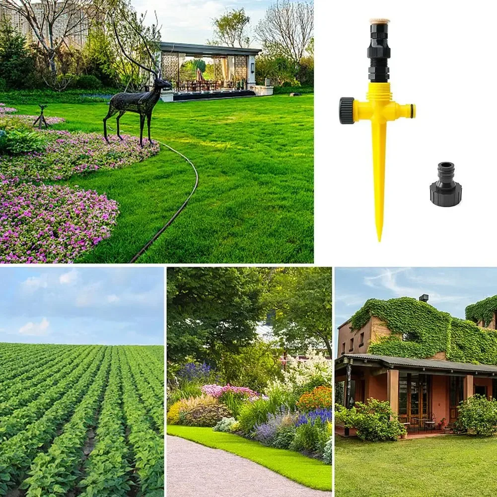 360 ° Automatischer Sprinkler, rotierendes Garten-Rasenbewässerungssystem, große Flächenabdeckung, Wassersprinklerdüse, Bewässerungszubehör – Detail 10