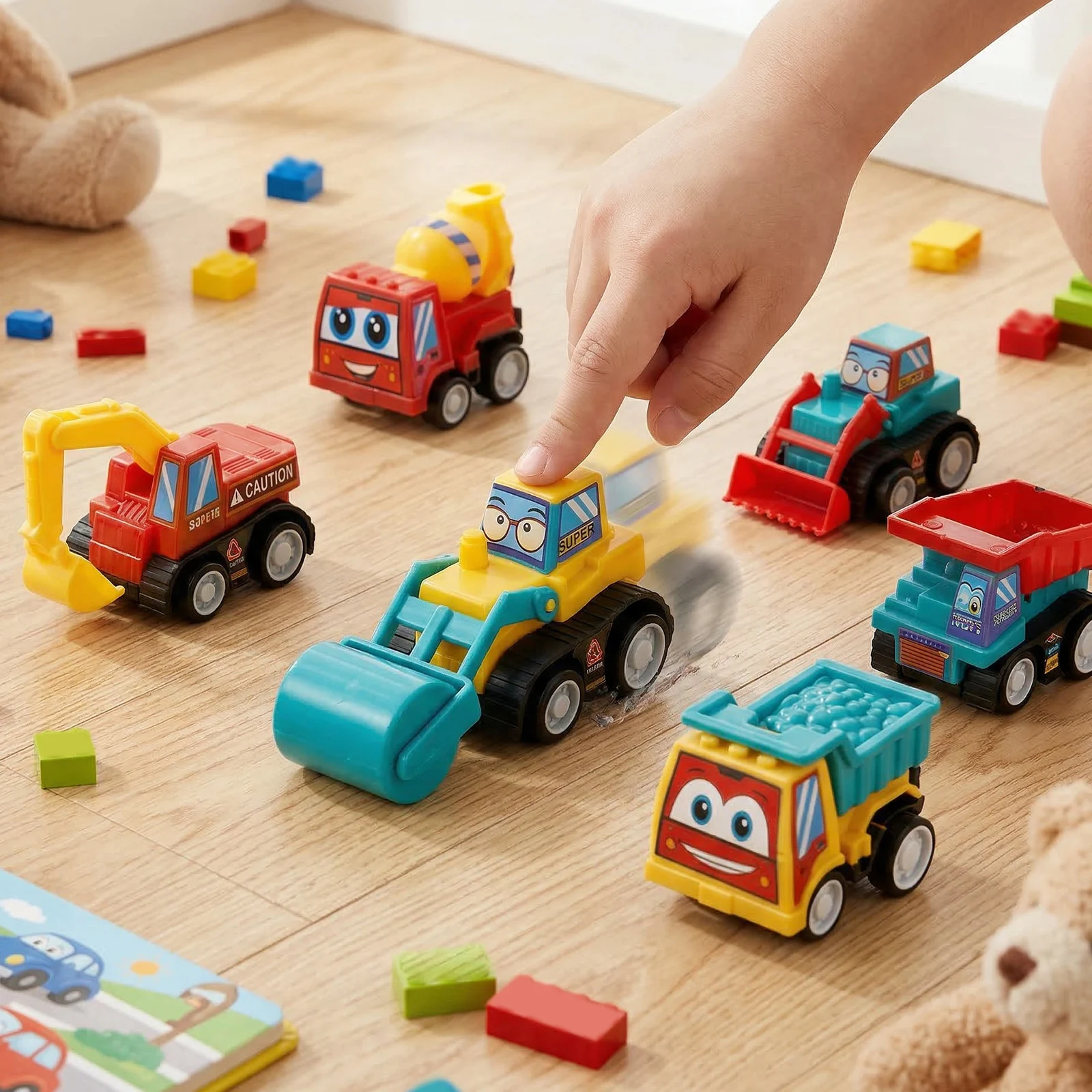 

6pcs Car Model Toy Pull Back Car Toys Mobile Vehicle Fire Truck Taxi Model Kid Mini Cars Toys Gift Interactive Toys for Children