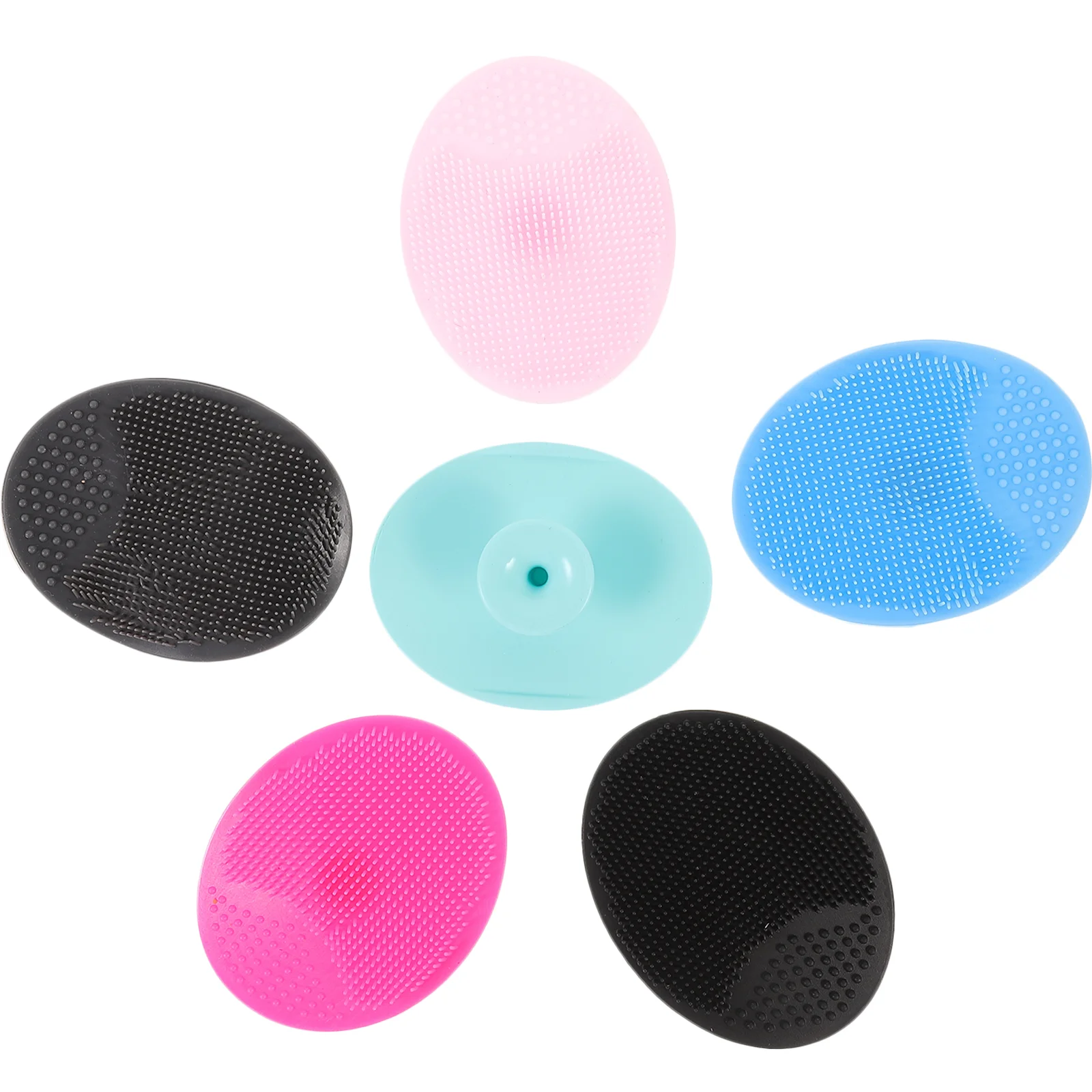 6 Pcs Deep Cleansing Exfoliating Facial Brush Silicone Handhold Cleanse Exfoliator Face Silica Gel Washing Cleaner