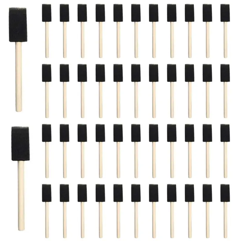 

A84E-240Pcs Small Foam Paint Brush Sponge Foam Brush Painting Set Wood Handle 1 Inch Paint Brushes Tools Painting Set