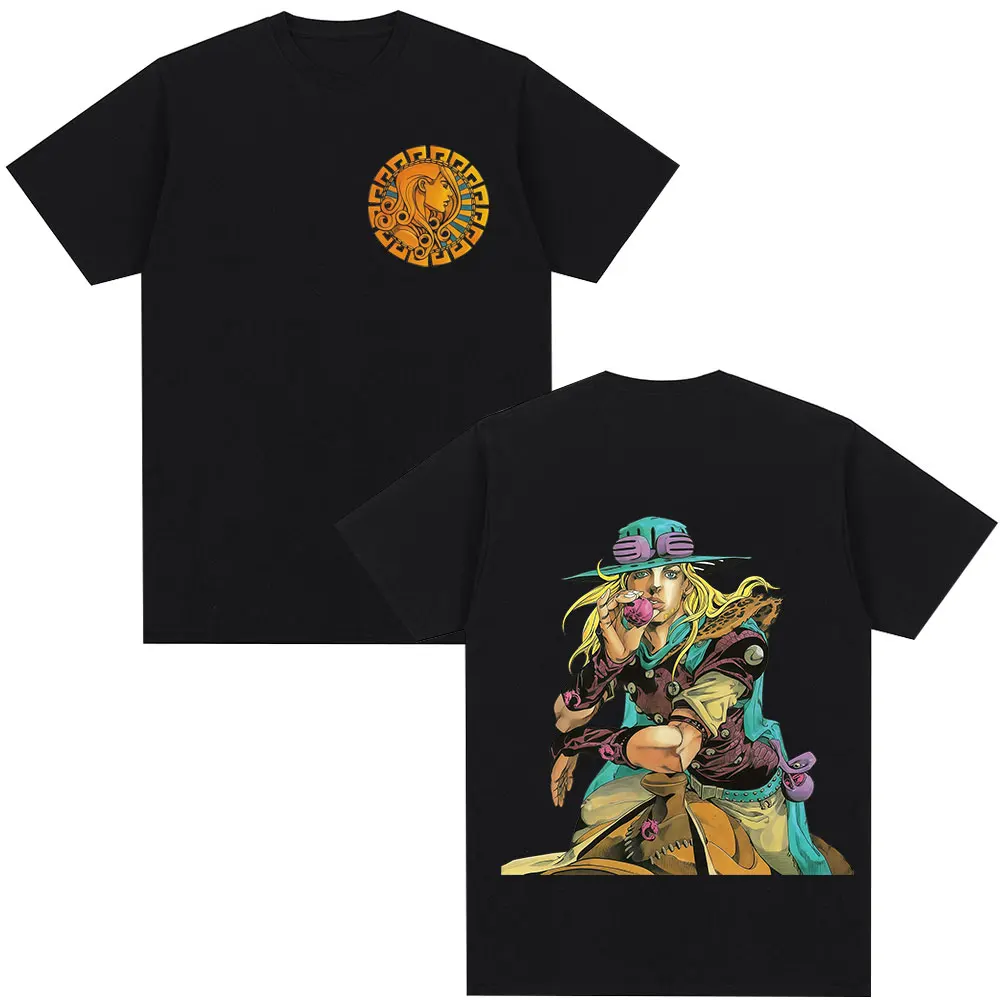 Camiseta de Anime Jojo Bizarre Adventure STEEL BALL RUN Diego Brando, camiseta de gran tamaño para hombre y mujer, camiseta de verano 2026, Harajuku Street Y2K