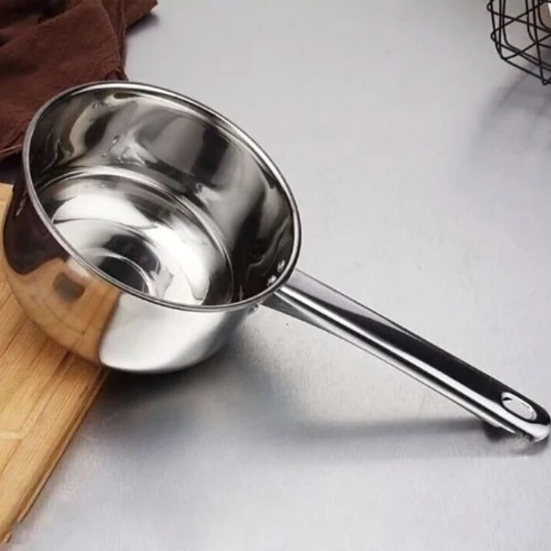 Cacerola Wok para freír de pequeña capacidad de acero inoxidable, olla para leche, utensilios de cocina, utensilios de cocina prácticos