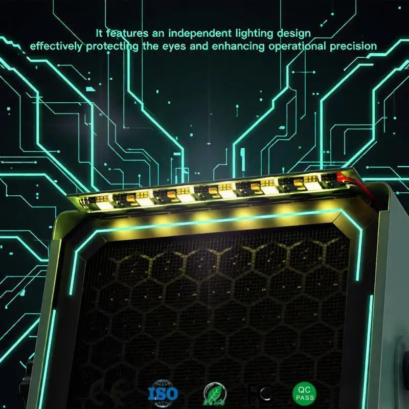 SK108 Ультра тихое настольное устройство для курения, 110/220 В, эффективность 95%, светодиодное освещение, уголь и фильтр для маски N95, компактный и портативный дизайн