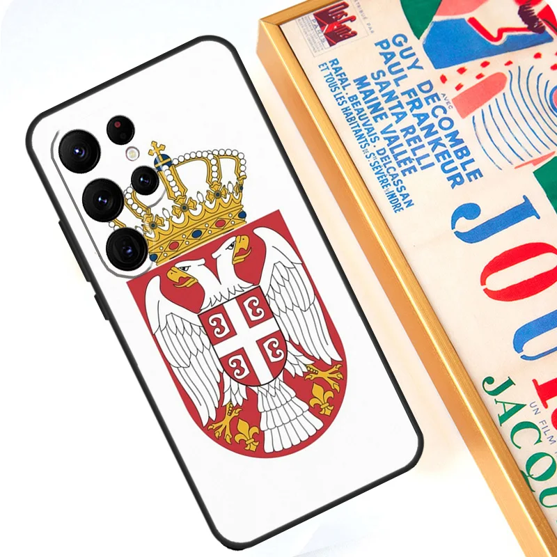 Flag of Serbia Serbian Case For Samsung Galaxy S24 S23 S22 S21 Ultra Note 20 S20 FE S8 S9 S10 Note 10 Plus Cover