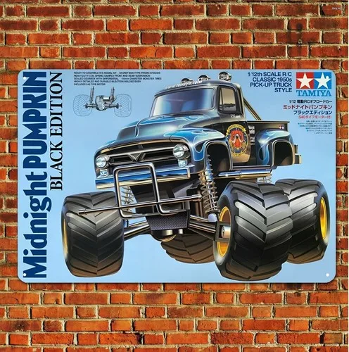 Metallposter Rc Car Wanddekoration Blechschild Plakette Tamiya Midnight Pumpkin Boxart