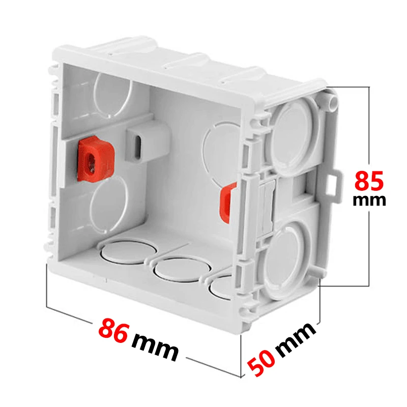 Internal Mount Box Adjustable Mounting Box 86mm*86mm*50mm Wall Switch Socket Installation Cassette Box Wiring Back Box