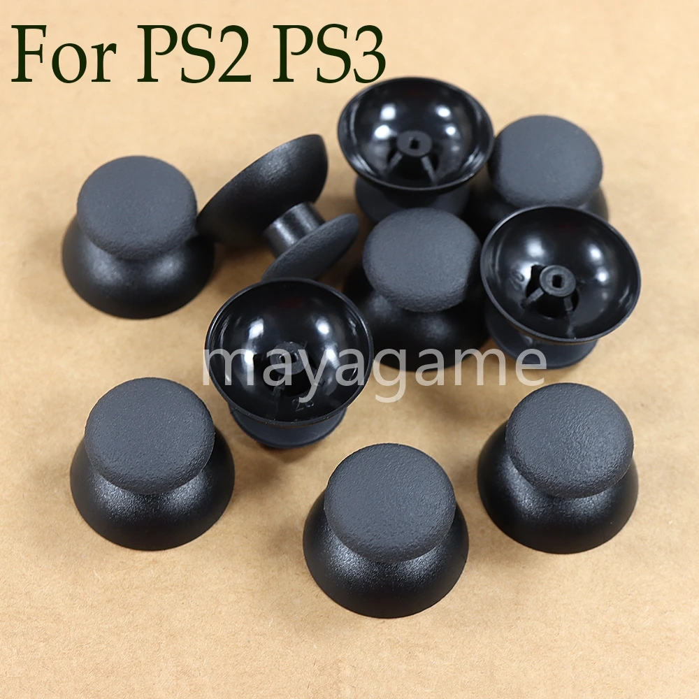 OCGAME 10pcs Black Analog 3D Thumb Sticks Joystick Small Hole Mushroom Cap For PS2 Thumbstick Grips  For Playstation 2