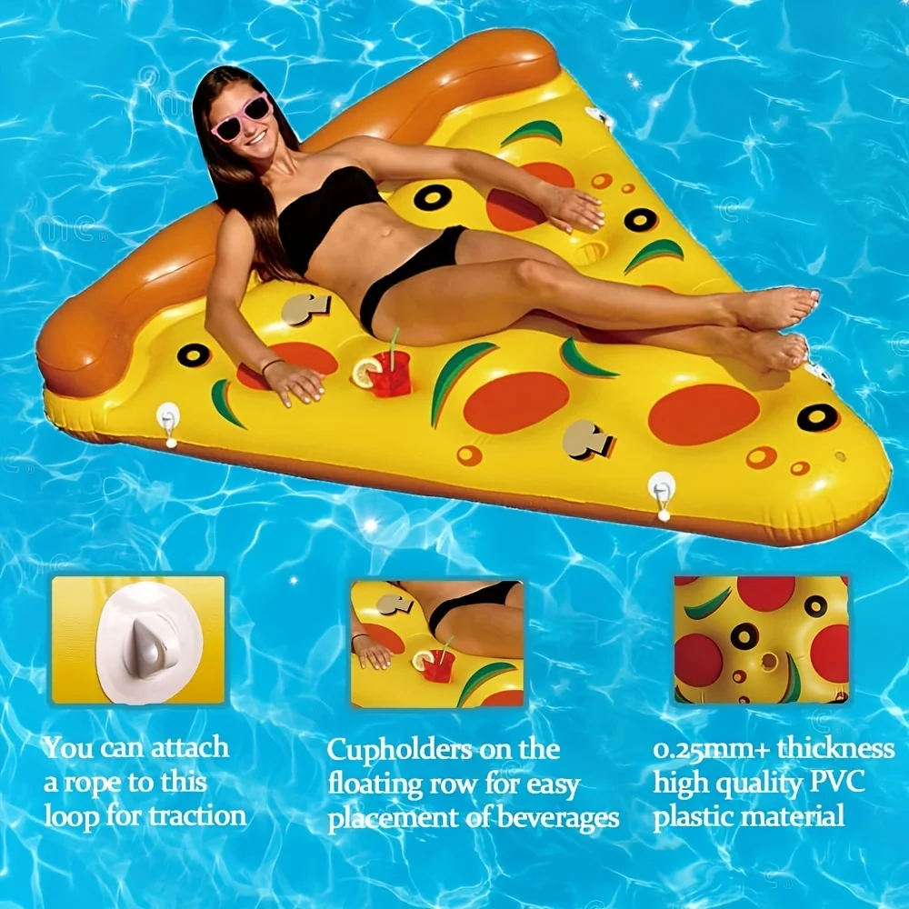 Pływak do basenu Giant Pizza Slice: idealny salon plażowy na imprezy kąpielowe i rozrywkę na plaży! zdobione zabawki ，gathering