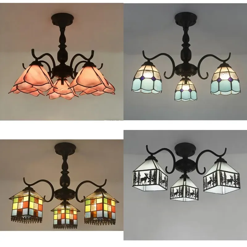 Foreign trade European wheat ear dragonfly retro black atmosphere lamp desk lamp study bedside restaurant pastoral style