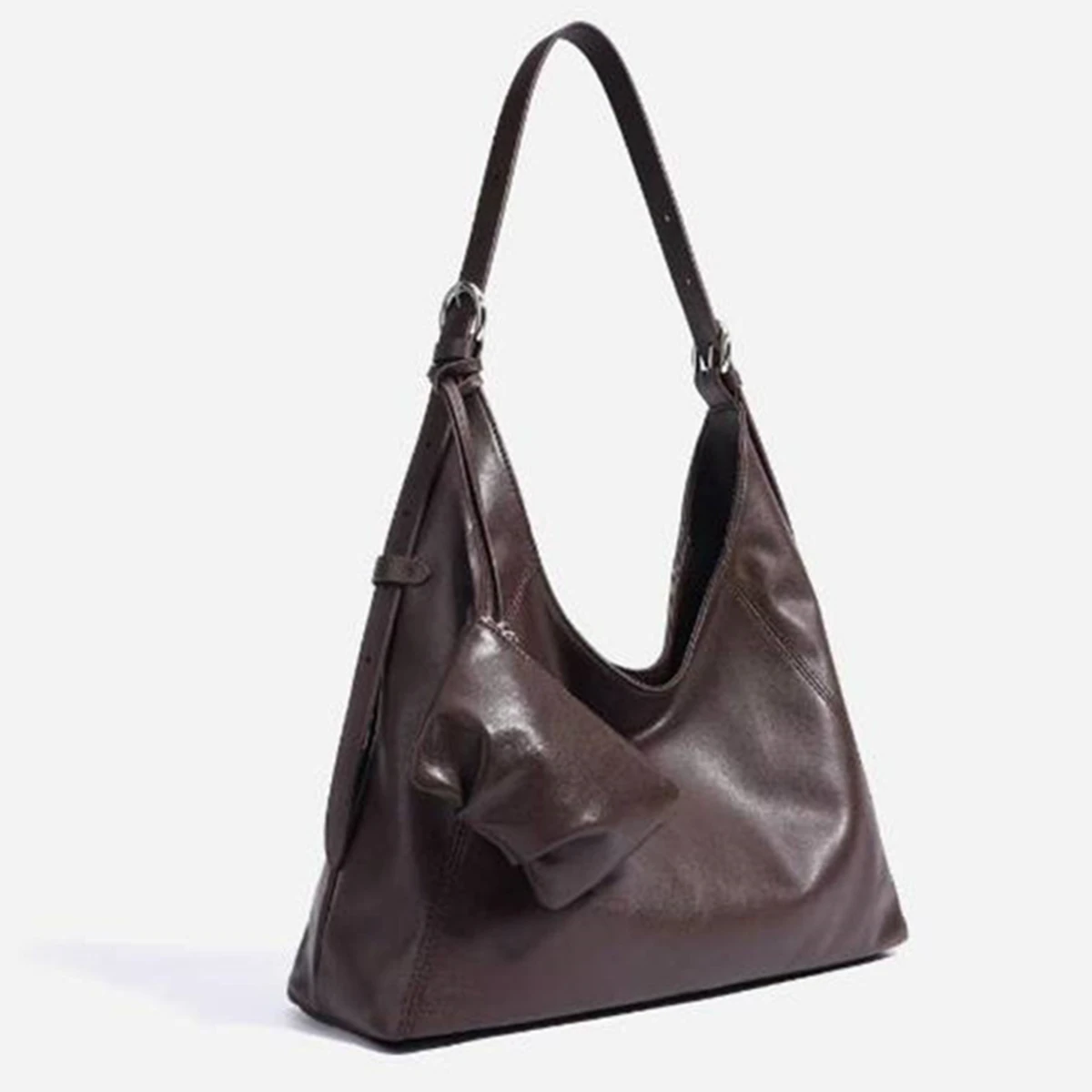 

Withered Minimalist Handmade Genuine Leather Niche Tote Bag Shoulder Bag Commuter Trend Large Capacity Women's Bag