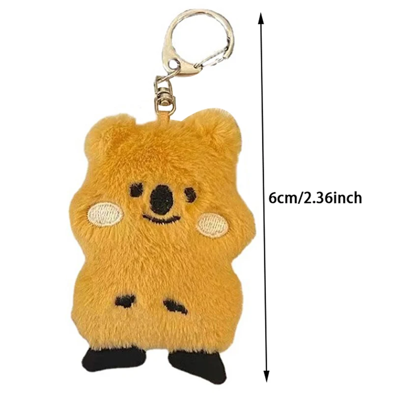 New Cute Plush Koala Keychain Toy Stuffed Animal Koala Doll Toys Imitation Rabbit Fur Fluffy Backpack Bag Pendant Girl Gifts